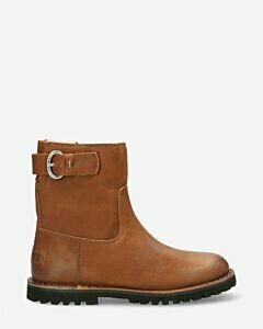 Wool lined ankle boot cognac