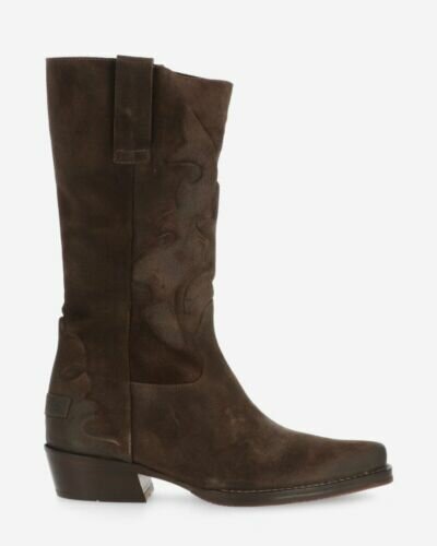 Boot waxed suede brown