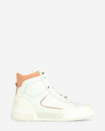 Mid top sneaker white orange