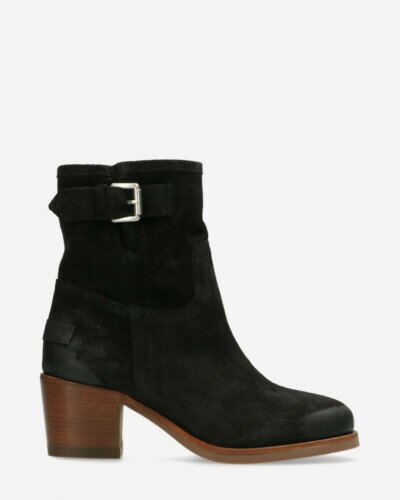Ankle boot waxed suede black