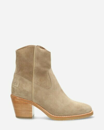 Zipper boot suede taupe