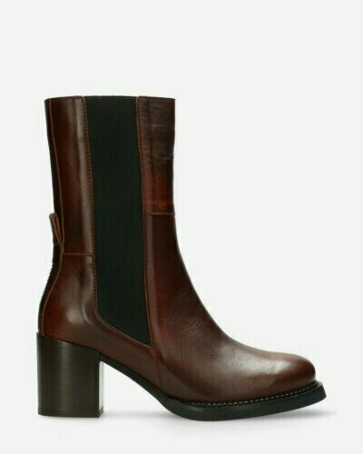 Ankle boot smooth leather brown