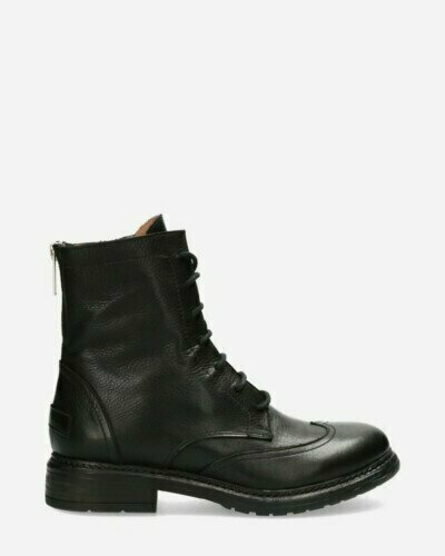 Biker boot smooth leather black