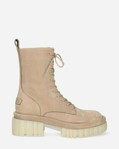 Shabbies lace up boot nude color