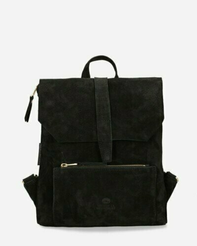 Backpack suède leather black
