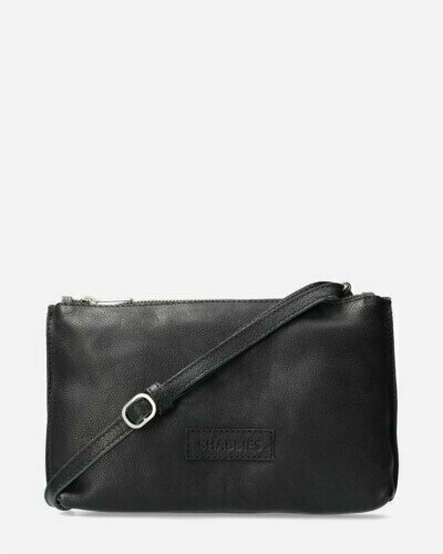 Crossbody Bag Natural Dyed Leather Black