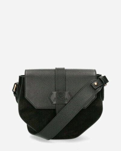 Crossbody suede & smooth leather black