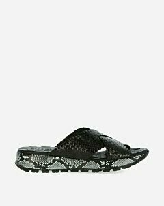 Black slipper with snake print sole 
