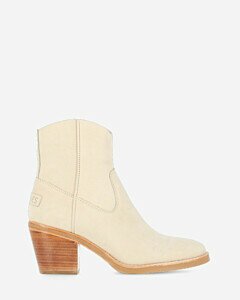 Ankle boot brushed leather offwhite