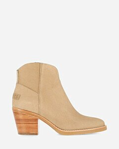 Ankle boot brushed leather taupe