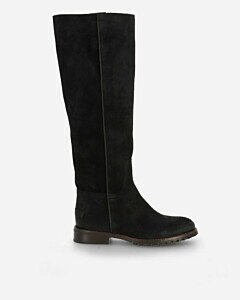 Shaft boot waxed suede black