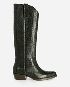 Boot croco printed leather black
