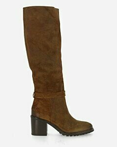 Boot waxed suede warm brown