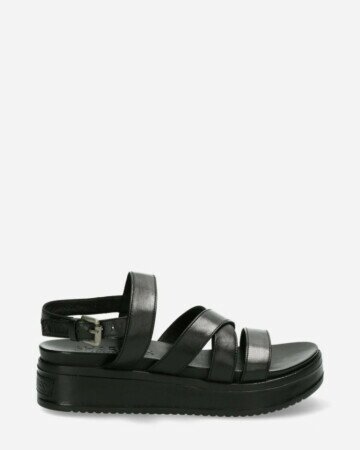 Sandal with covered wedge black